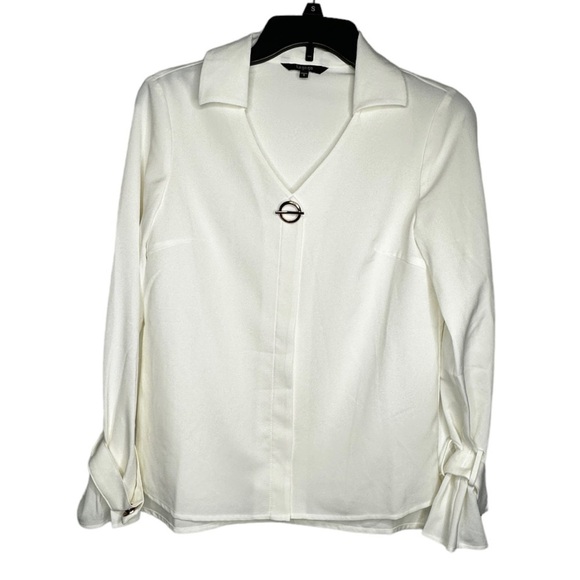 La Go Go Ivory Blouse With Metal Accents - Picture 1 of 6